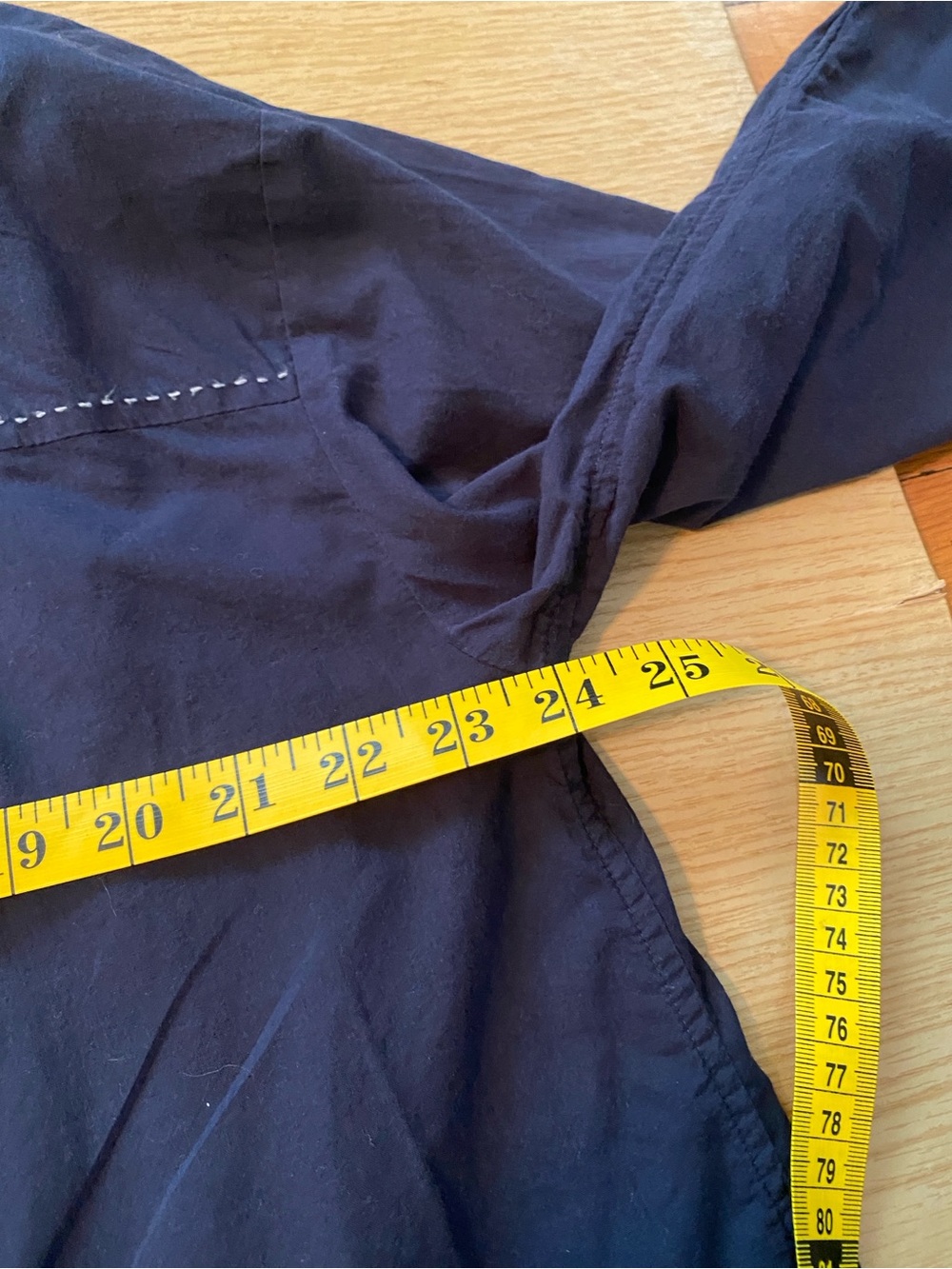 Free People Breezy Navy Hooded Button-Front Blouse - Picture 7 of 12
